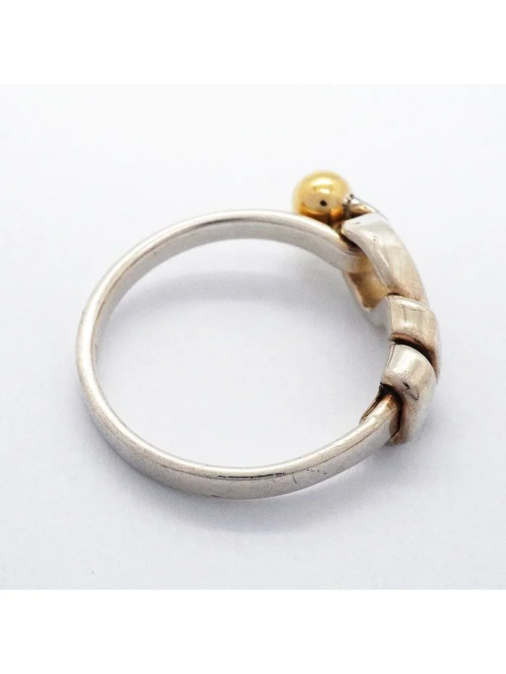 Tiffany & Co Ring Hook Eye 18k Yellow Gold 925 Sterling Silver